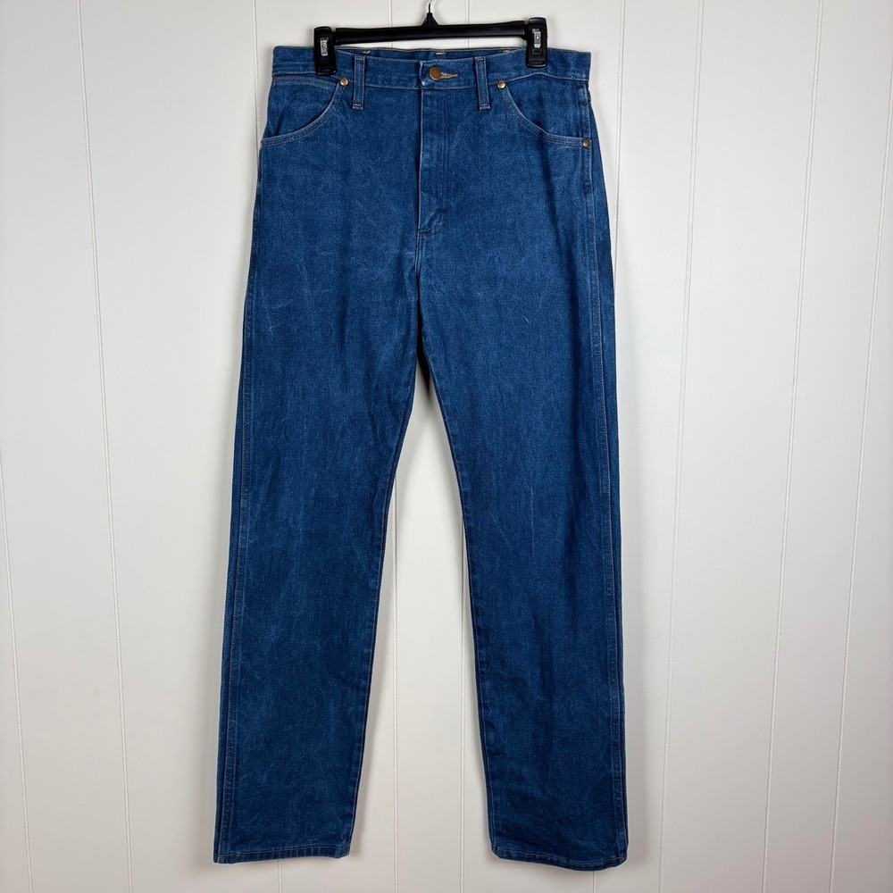 Wrangler 13MWZ Cowboy Cut Original Fit Jeans Indigo Blue 32x34 Heavyweight Denim